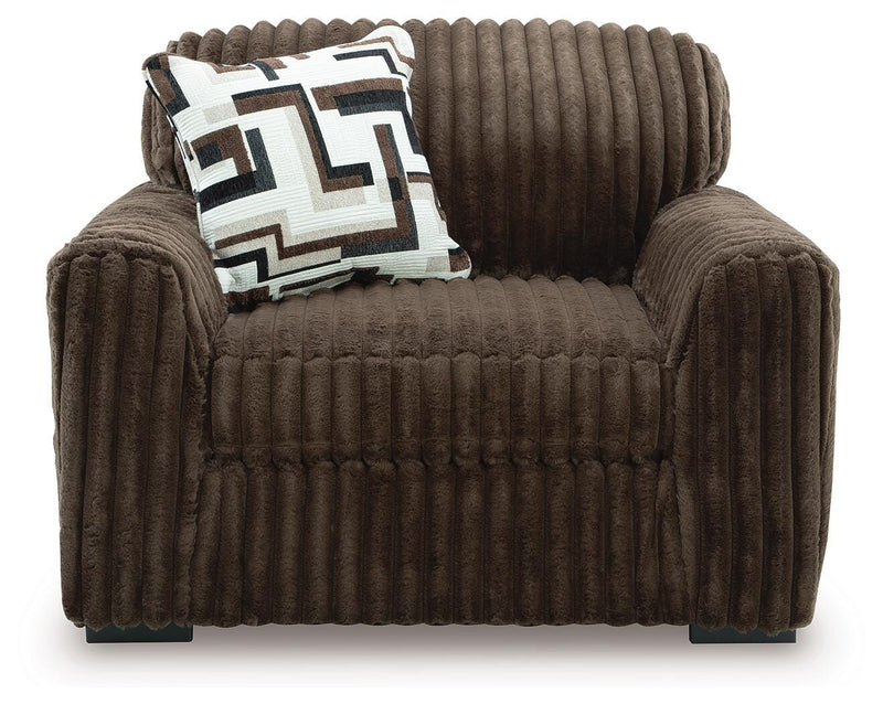 Midnight-Madness 3-Piece Sectional, Oversized Chair and Ottoman - 98104U10