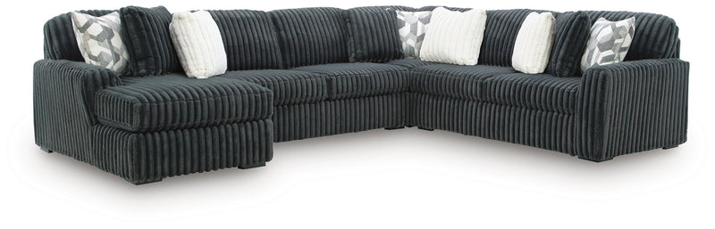 Midnight-Madness Gunmetal 4-Piece Sectional with Chaise - 98105S1