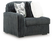 Midnight-Madness Gunmetal Left-Arm Facing Corner Chair - 9810564