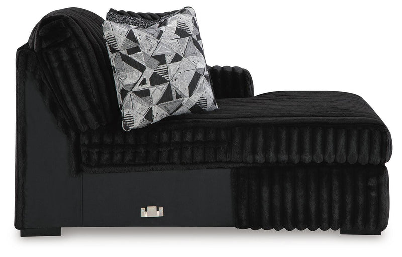 Midnight-Madness Onyx 2-Piece Sectional and Oversized Chaise - 98103U5