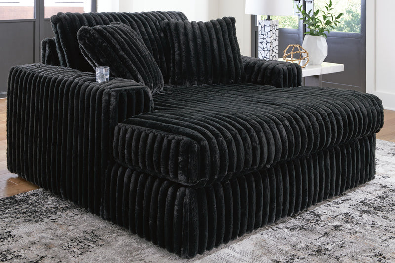 Midnight-Madness Onyx 2-Piece Sectional and Oversized Chaise - 98103U5