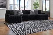 Midnight - Madness Onyx 3 Piece Double Chaise Sectional - Lara FurnitureSectional