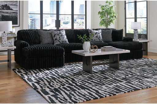 Midnight - Madness Onyx 3 Piece Double Chaise Sectional - Lara FurnitureSectional