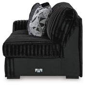 Midnight-Madness Onyx 3-Piece Sectional, Chaise and Oversized Accent Ottoman - 98103U1