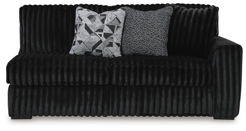 Midnight-Madness Onyx 3-Piece Sectional, Chaise and Oversized Accent Ottoman - 98103U1