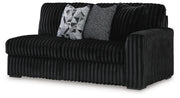 Midnight-Madness Onyx 3-Piece Sectional, Chaise and Oversized Accent Ottoman - 98103U1