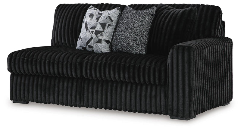 Midnight-Madness Onyx 3-Piece Sectional, Chaise and Oversized Accent Ottoman - 98103U1