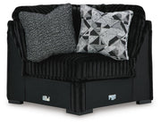 Midnight-Madness Onyx 3-Piece Sectional, Chaise and Oversized Accent Ottoman - 98103U1