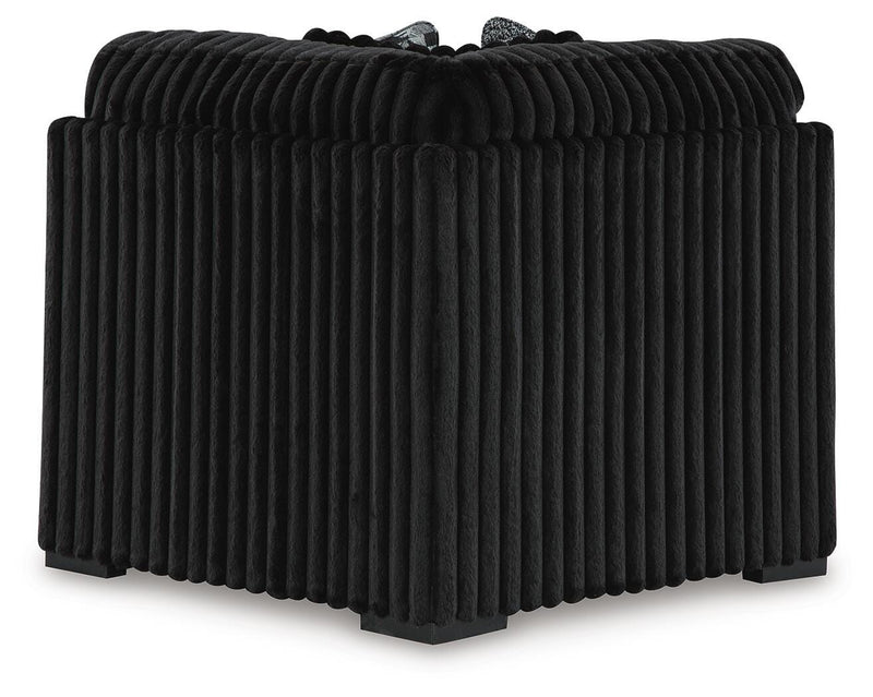 Midnight-Madness Onyx 3-Piece Sectional, Chaise and Oversized Accent Ottoman - 98103U1