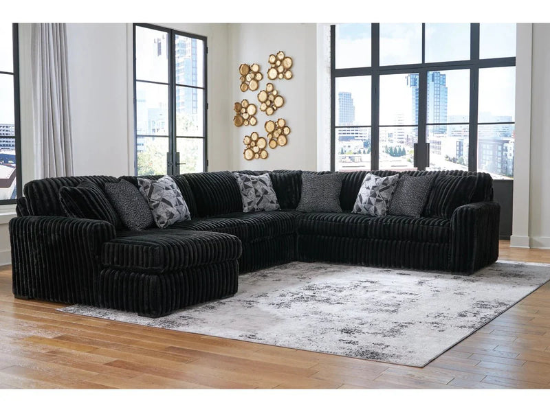 Midnight - Madness Onyx 4 - Piece LAF Sectional - Lara FurnitureSectional