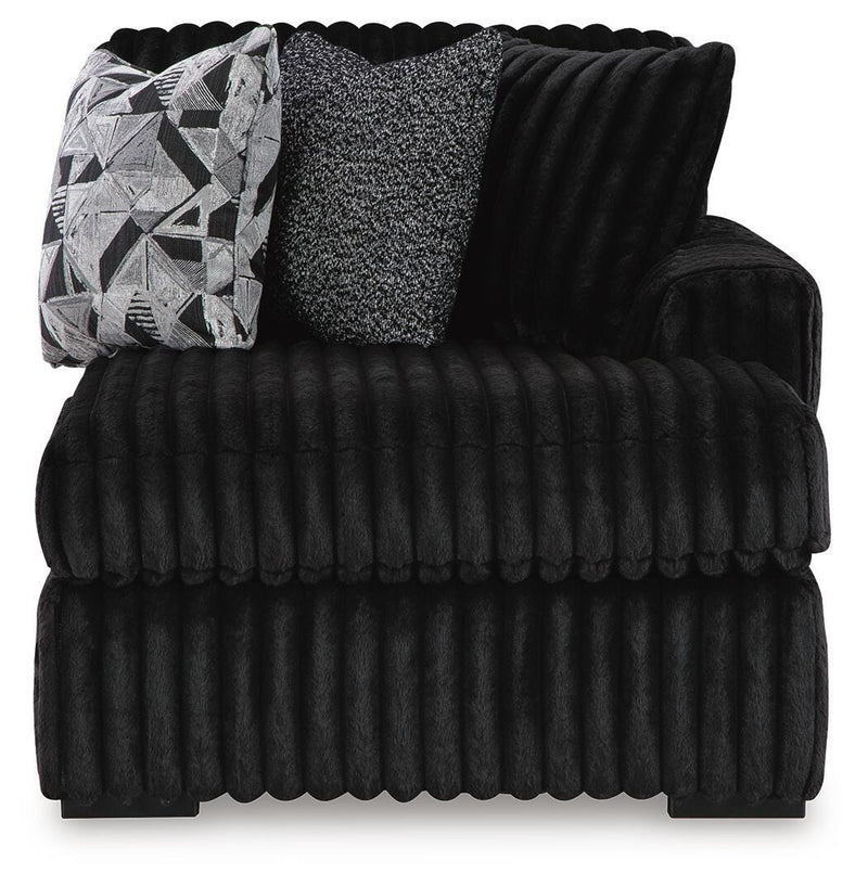 Midnight-Madness Onyx 4-Piece Sectional and Oversized Chaise - 98103U2