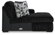 Midnight-Madness Onyx 4-Piece Sectional and Oversized Chaise - 98103U2