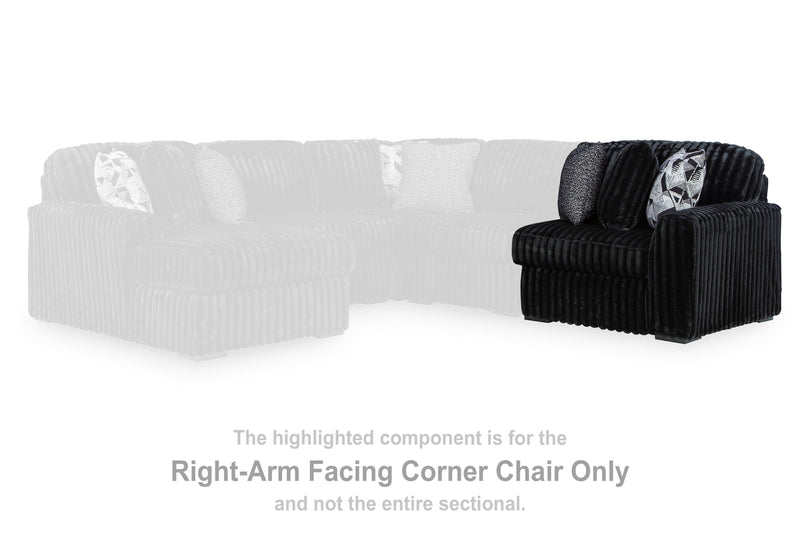 Midnight-Madness Onyx Right-Arm Facing Corner Chair - 9810365