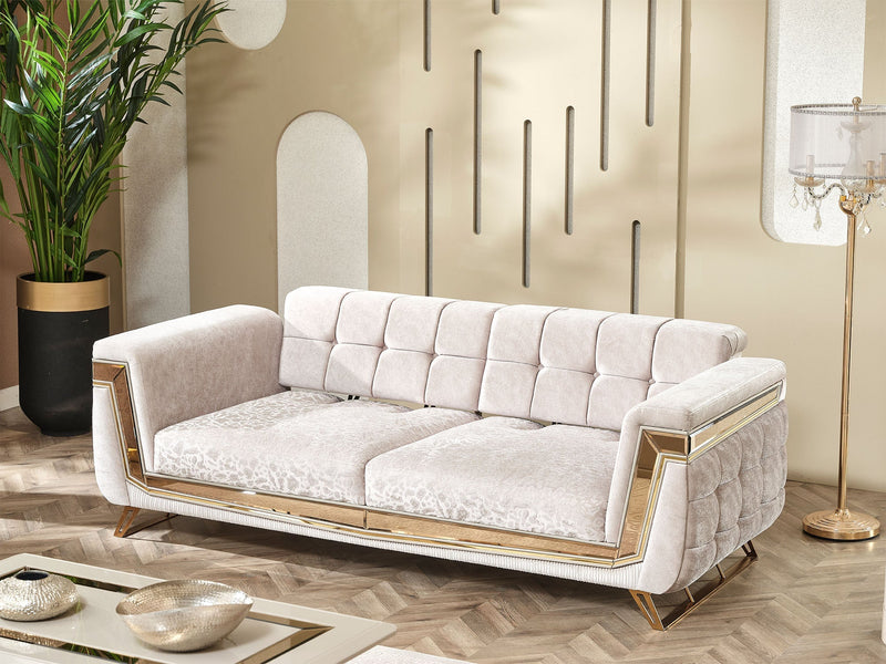 Milano Max 3-pieces (Sofa & Loveseat & Chair) Livingroom in Cream - 200-MAX-MIL-KEN020-DAR020-ELA020-321