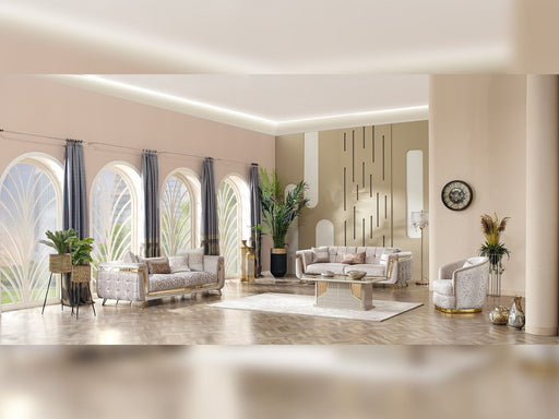 Milano Max 3-pieces (Sofa & Loveseat & Chair) Livingroom in Cream - 200-MAX-MIL-KEN020-DAR020-ELA020-321