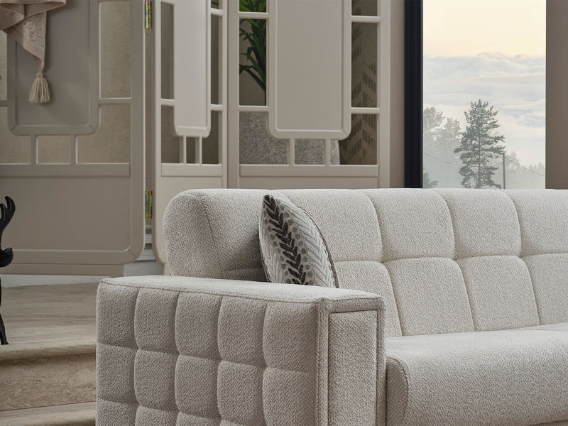 Milano Sectional Sofa in Cream - 200-SER-MIL-PINAR03-S