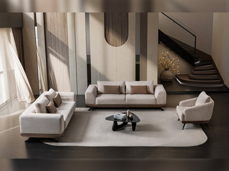 Milano Stationary Loveseat in Brown - 200-ST-MIL-CREMONA06-2