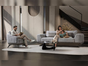 Milano Stationary Loveseat in Brown - 200-ST-MIL-CREMONA06-2