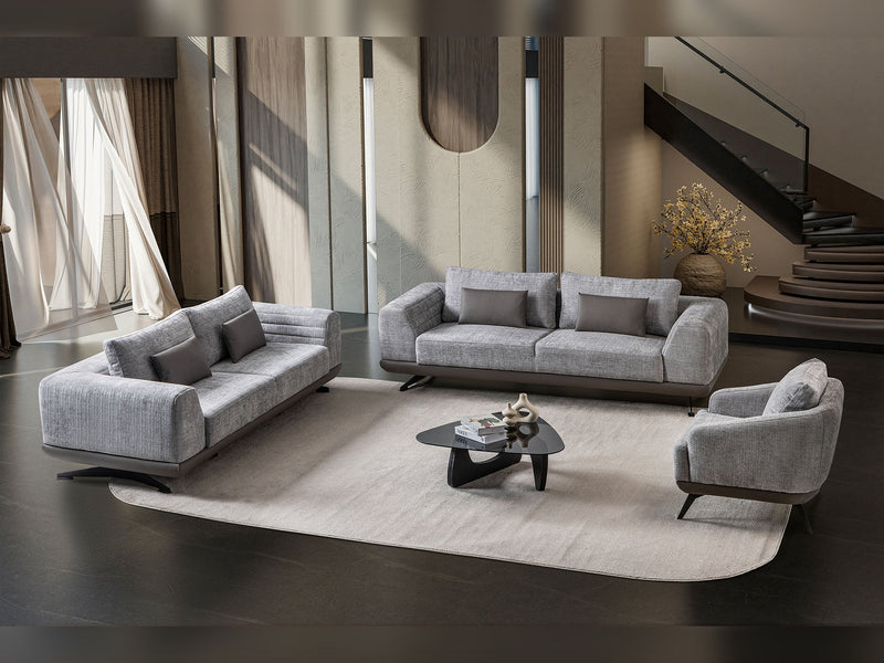 Milano Stationary Loveseat in Grey - 200-ST-MIL-CREMONA15-2