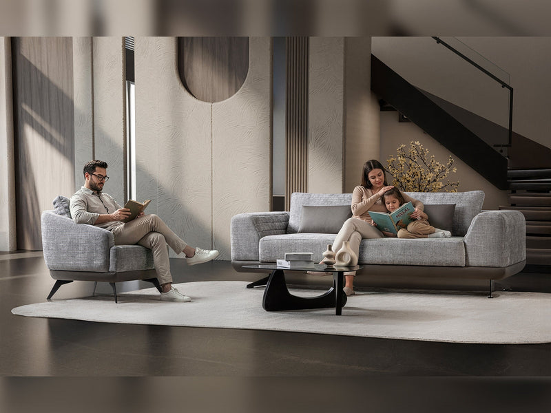 Milano Stationary Loveseat in Grey - 200-ST-MIL-CREMONA15-2