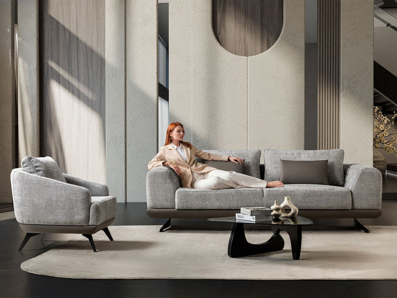 Milano Stationary Sofa in Grey - 200-ST-MIL-CREMONA15-321