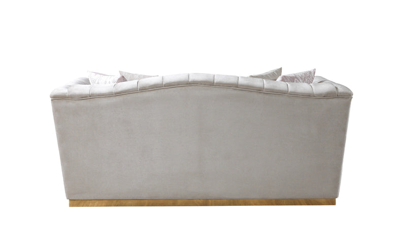 Milena Ivory Velvet Loveseat 73" - MILENAIV-L
