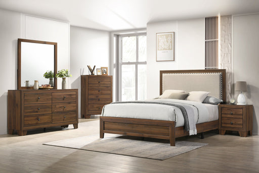Mille Cherry Brown Upholstered Bedroom Set - Lara FurnitureBedroom Set