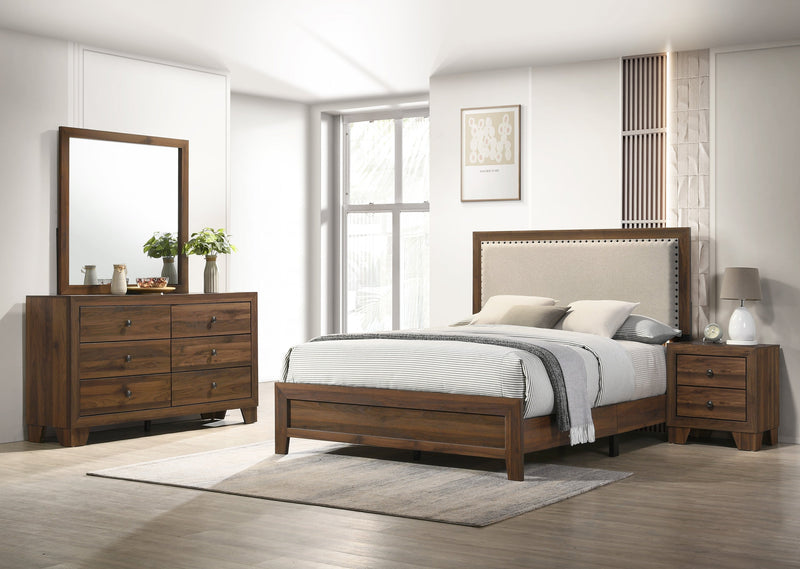 Mille Cherry Brown Upholstered Bedroom Set - Lara FurnitureBedroom Set