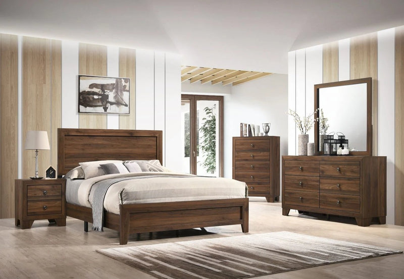 Millie Cherry Brown Panel Bedroom Set - Lara FurnitureBedroom Set