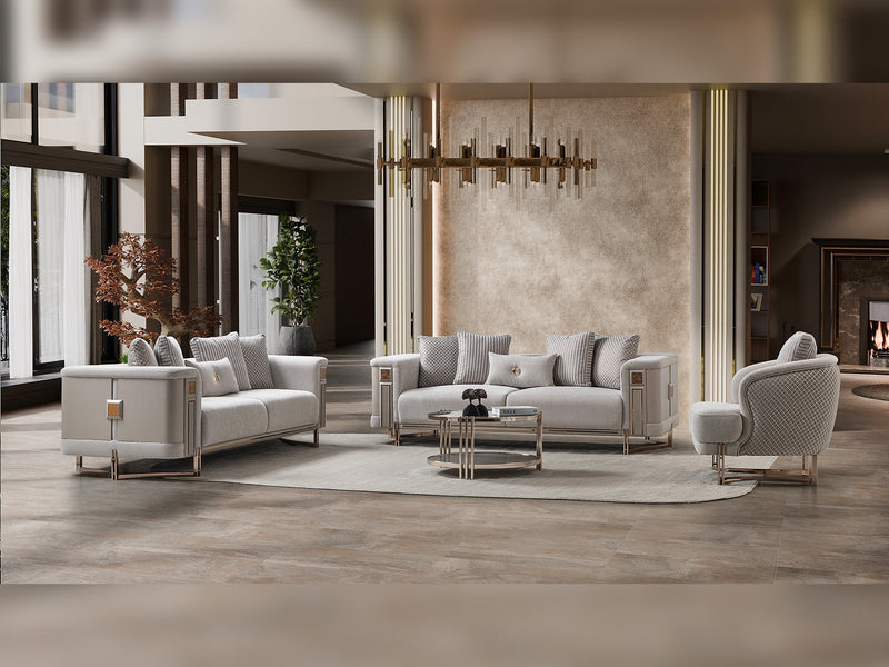 Mirage 3-pieces (Sofa & Loveseat & Chair) Livingroom Set - Bronze - 200-ST-MIR-EMK 774-V1-BRO-321