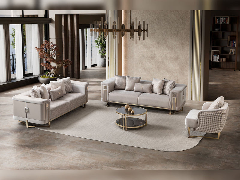 Mirage 3-pieces (Sofa & Loveseat & Chair) Livingroom Set - Bronze - 200-ST-MIR-EMK 774-V1-BRO-321
