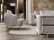 Mirage 3-pieces (Sofa & Loveseat & Chair) Livingroom Set - Bronze - 200-ST-MIR-EMK 774-V1-BRO-321