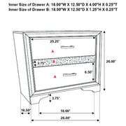 Miranda 3-drawer Nightstand Bedside Table White - 205112