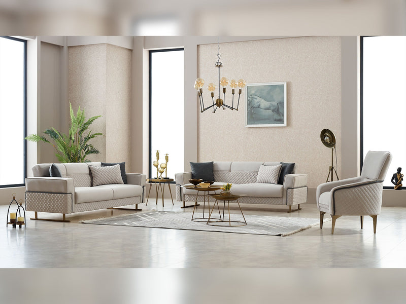 Miranda 3-pieces (Sofa & Loveseat & Chair) Livingroom in Beige - 200-SIM-MIR-GIRNE04-321