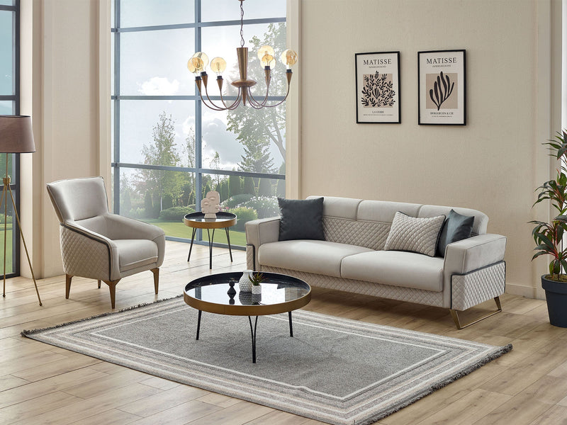 Miranda 3-pieces (Sofa & Loveseat & Chair) Livingroom in Beige - 200-SIM-MIR-GIRNE04-321
