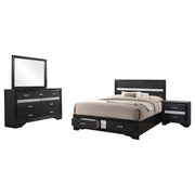 Miranda 4-piece California King Bedroom Set Black - 206361KW-S4