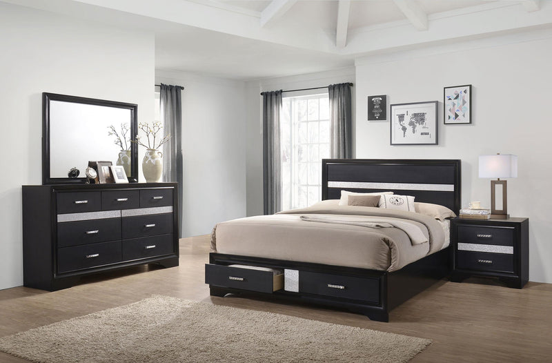 Miranda 4-piece Eastern King Bedroom Set Black - 206361KE-S4