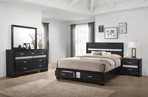 Miranda 4-piece Eastern King Bedroom Set Black - 206361KE-S4