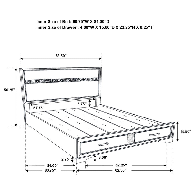 Miranda 4-piece Queen Bedroom Set White - 205111Q-S4