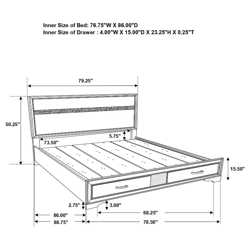 Miranda 5-piece California King Bedroom Set Black - 206361KW-S5