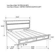 Miranda 5-piece Eastern King Bedroom Set White - 205111KE-S5
