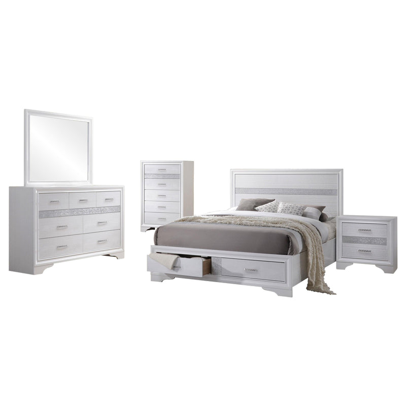 Miranda 5-piece Eastern King Bedroom Set White - 205111KE-S5