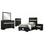 Miranda 5-piece Twin Bedroom Set Black - 206360T-S5