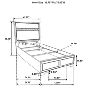 Miranda 5-piece Twin Bedroom Set White - 205110T-S5
