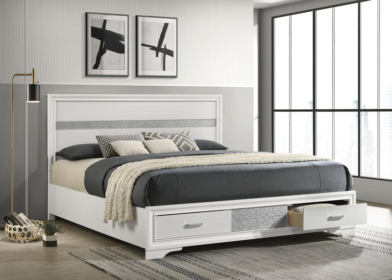 Miranda 51-inch Wood California King Storage Panel Bed White - 205111KW