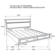 Miranda 51-inch Wood California King Storage Panel Bed White - 205111KW
