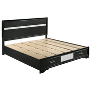 Miranda 51-inch Wood Eastern King Storage Panel Bed Black - 206361KE
