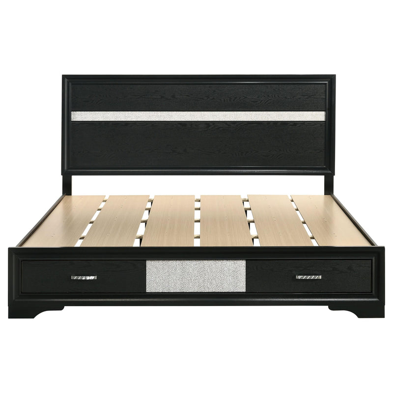 Miranda 51-inch Wood Eastern King Storage Panel Bed Black - 206361KE