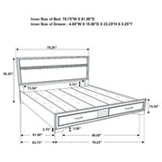 Miranda 51-inch Wood Eastern King Storage Panel Bed White - 205111KE