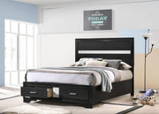 Miranda 51-inch Wood Full Storage Panel Bed Black - 206361F
